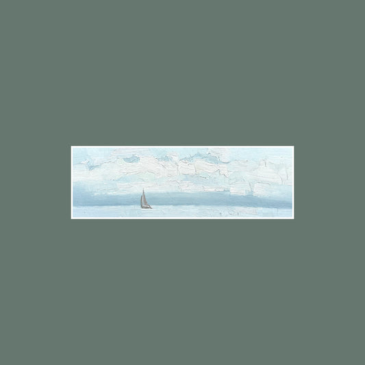 Foggy days in autumn in Léman, Lutry Port. 7x20cm