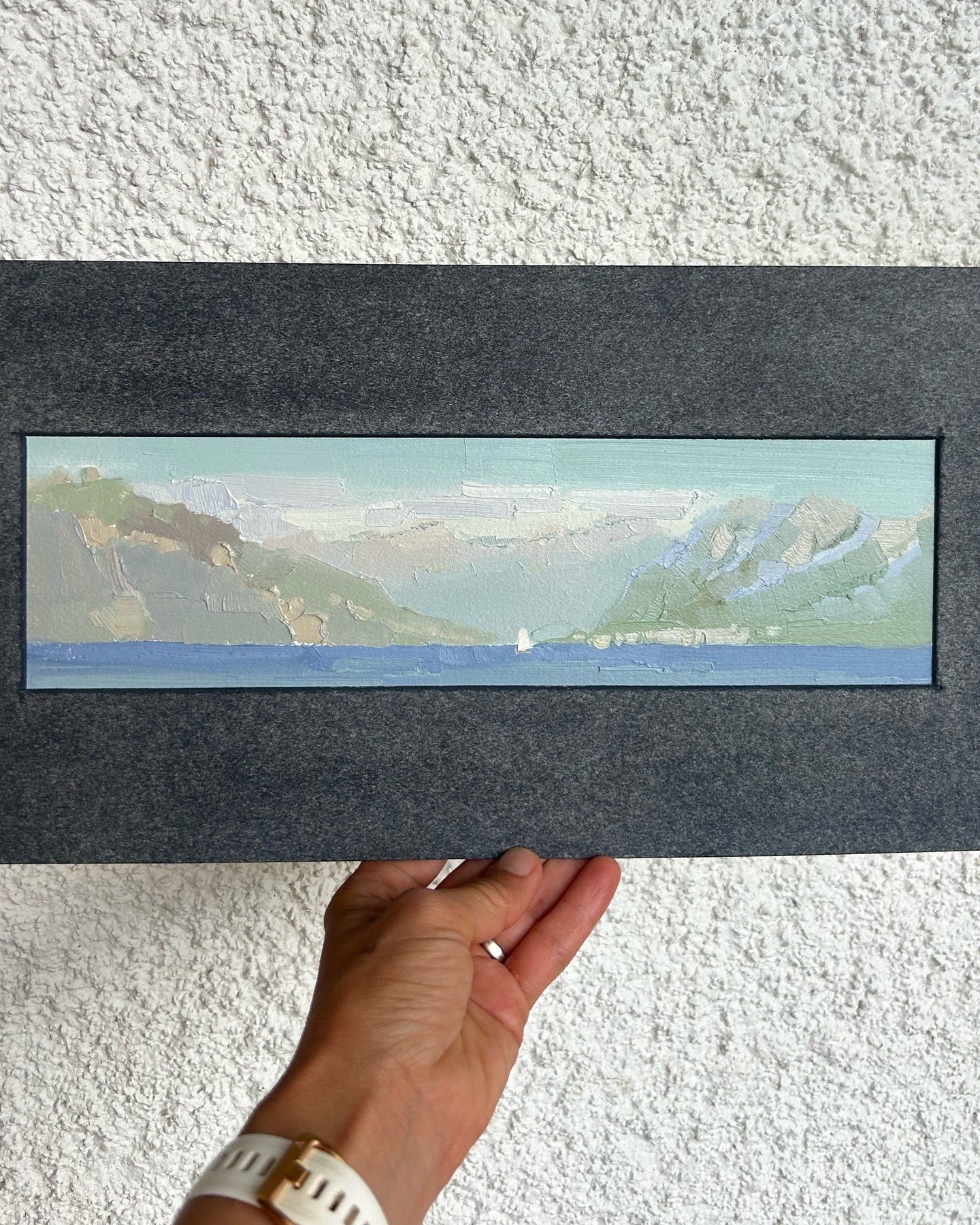0 Sunset in July 2025, view to Valley from Lutry. 8.5x30.5 cm.