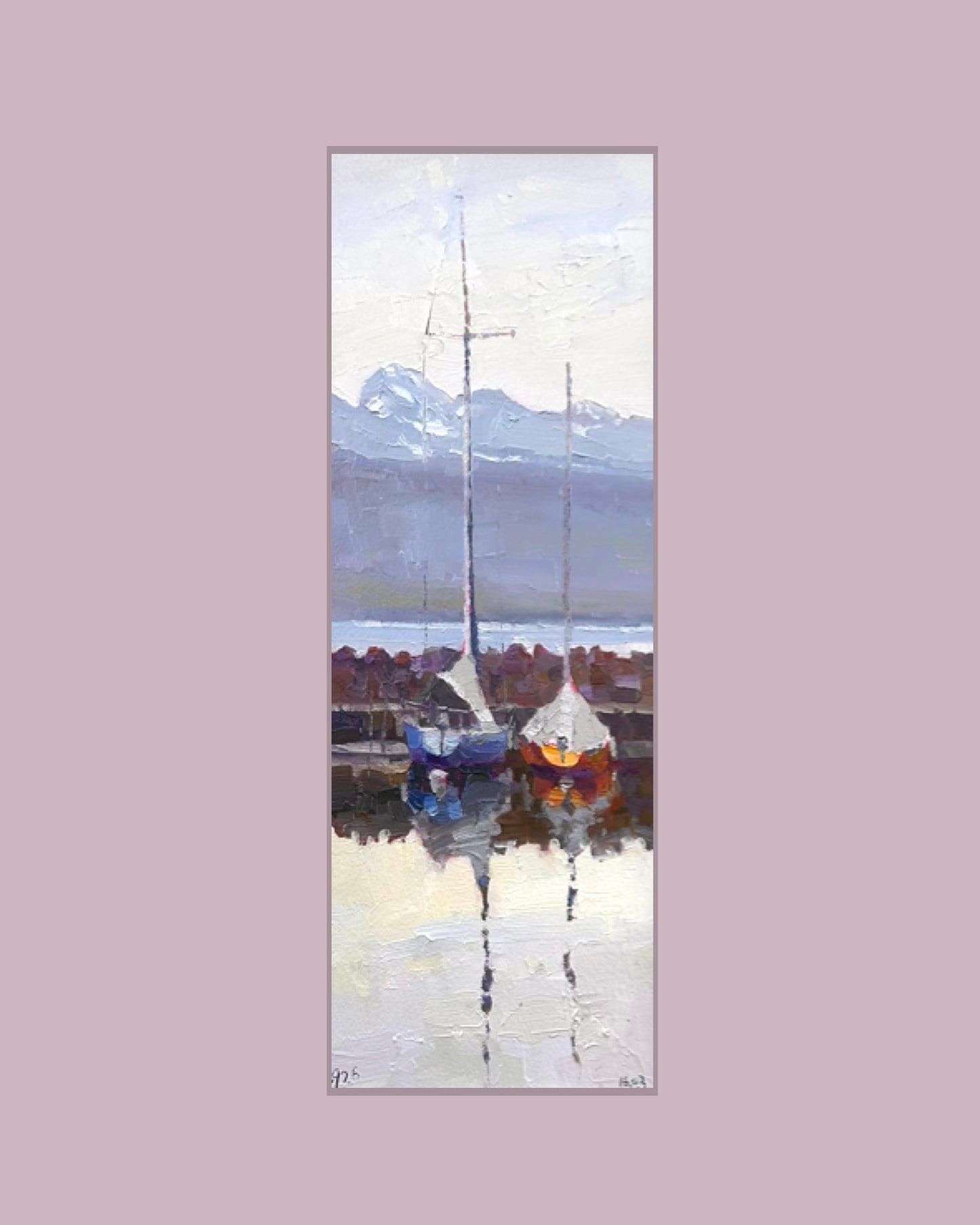 ! Deux bateaux, Lutry. 16.03.2026. 13,5x37 cm