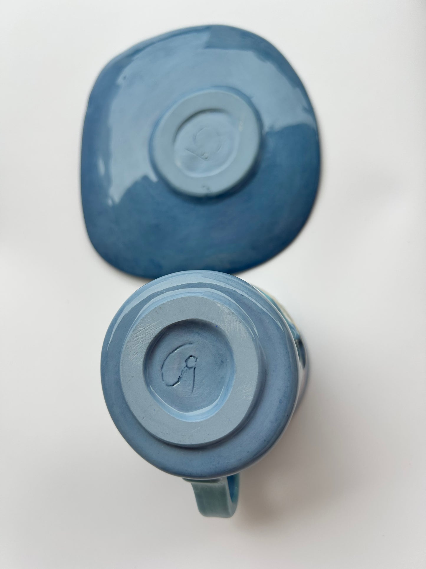 00_Cup 6cm x 5.5 cm diameter, with plate, « Blue Léman » série