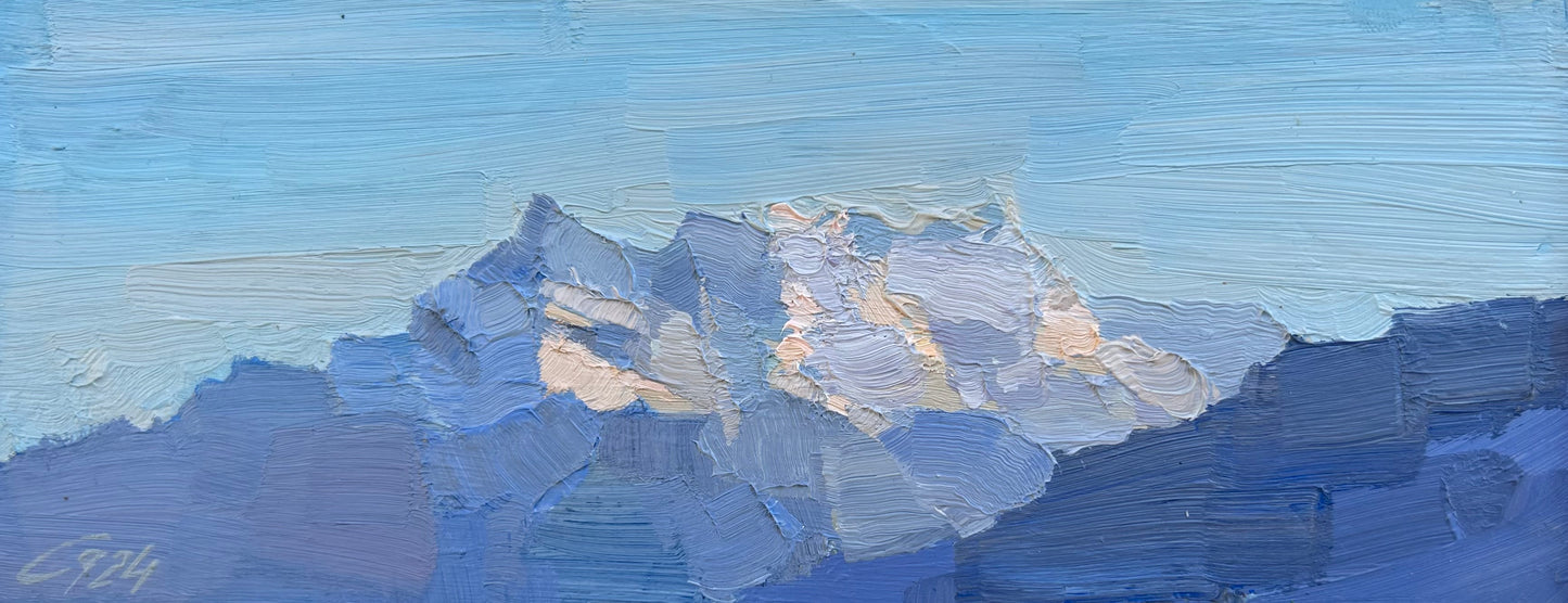 Dents du Midi. View from Montreux. 8x21cm