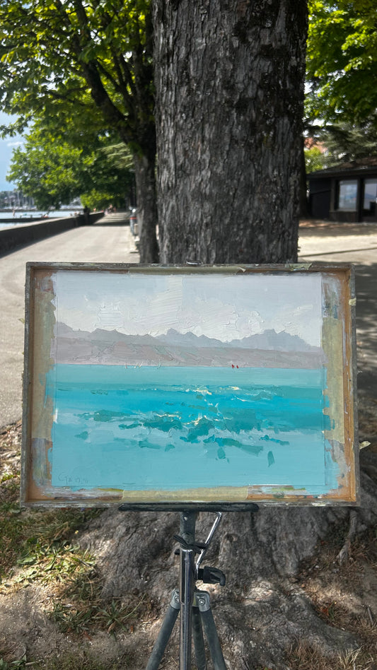 ! Blue, turquoise, Léman. 29.06.2026. 26x34.5 cm