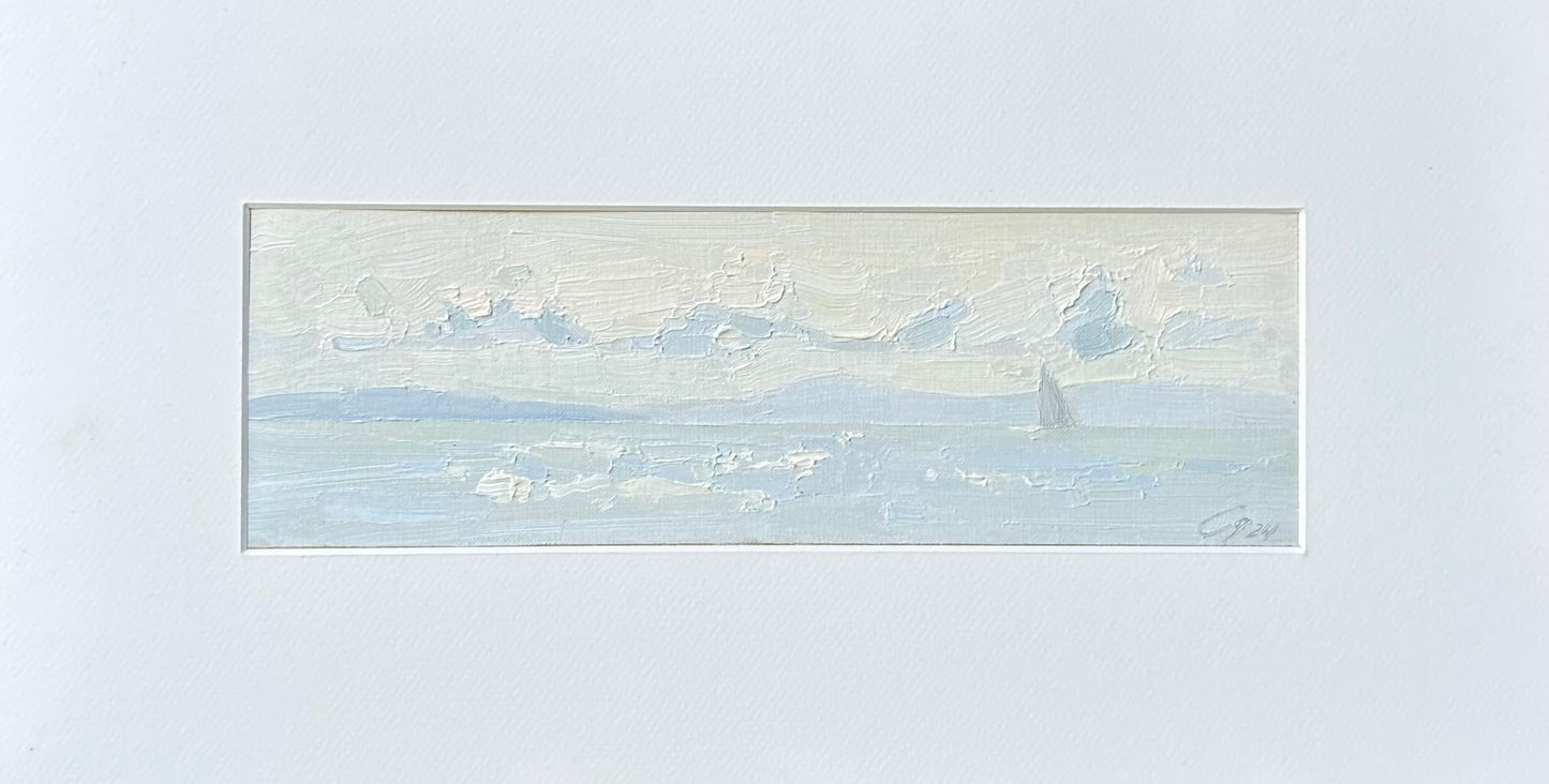 Hot summer evening in Lutry Plage. 9x29cm
