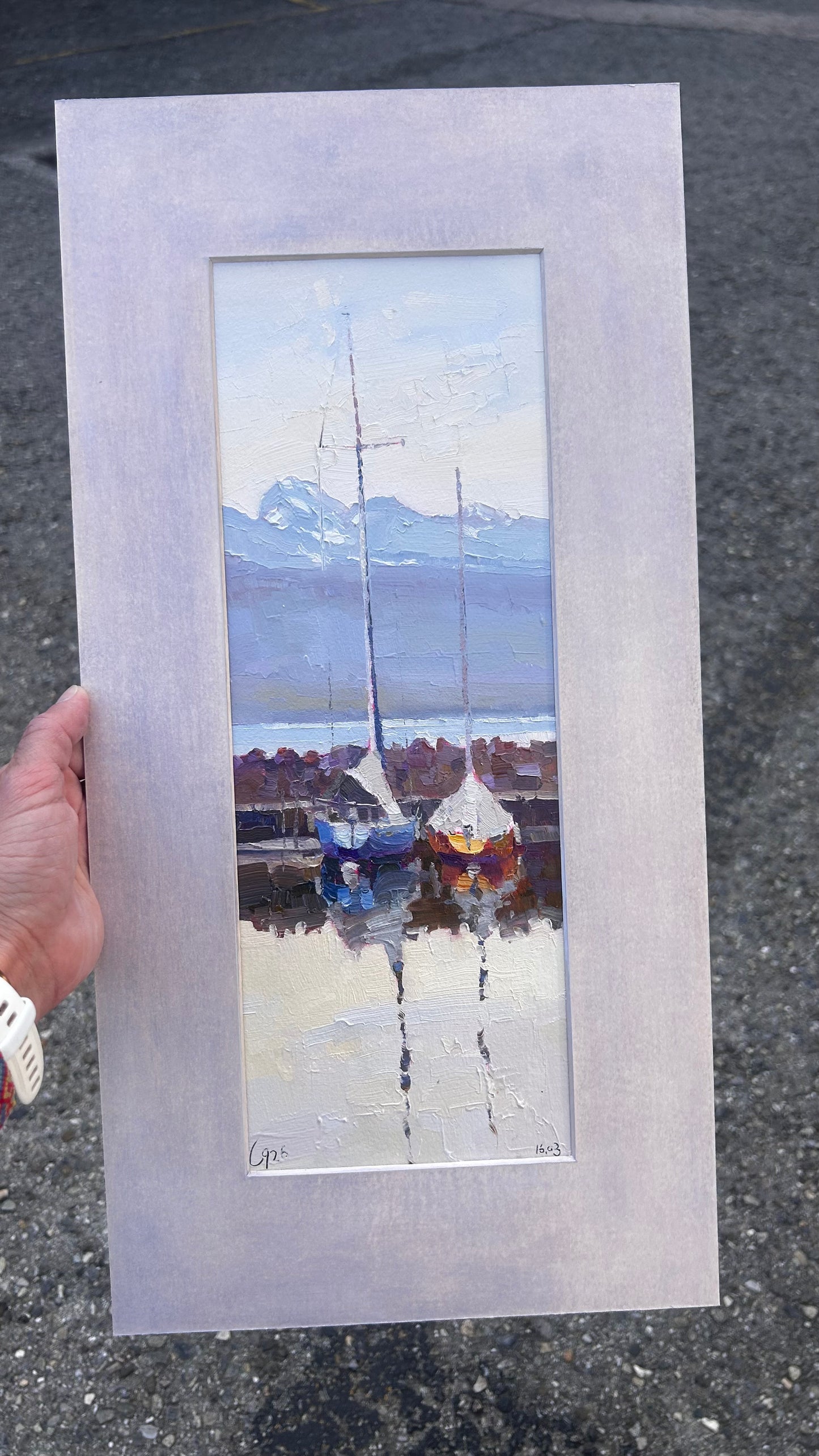 ! Deux bateaux, Lutry. 16.03.2026. 13,5x37 cm