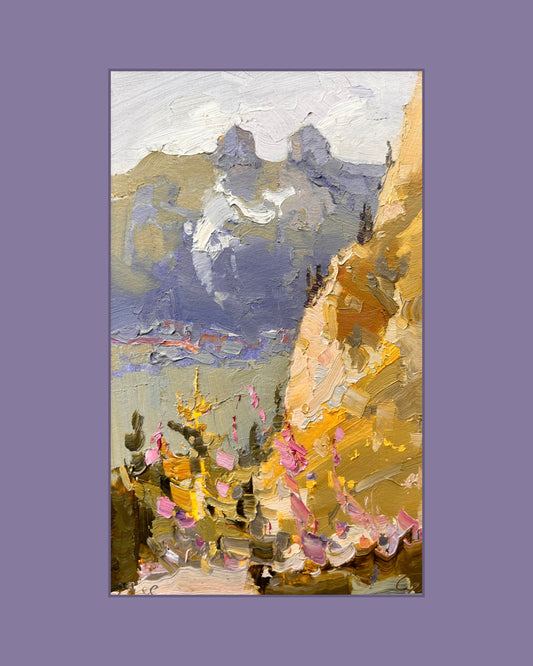 *Tour d'Aï et Tour de Mayen, view from Roc d'Orsay, 29.08.2025, 13.5x22.5 cm