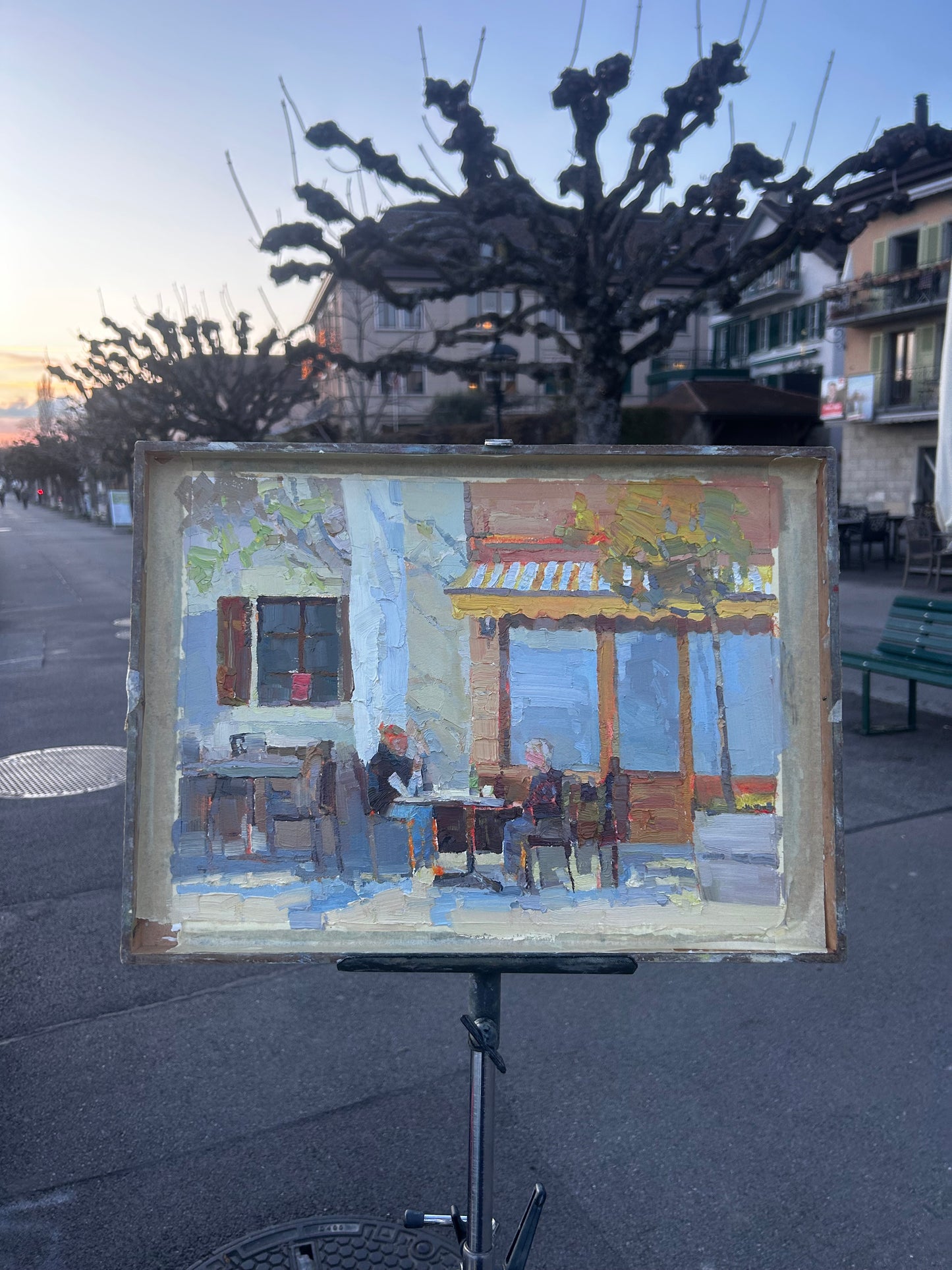 Cafe de La Poste. Lutry. 02.03.2026. 27x36 cm