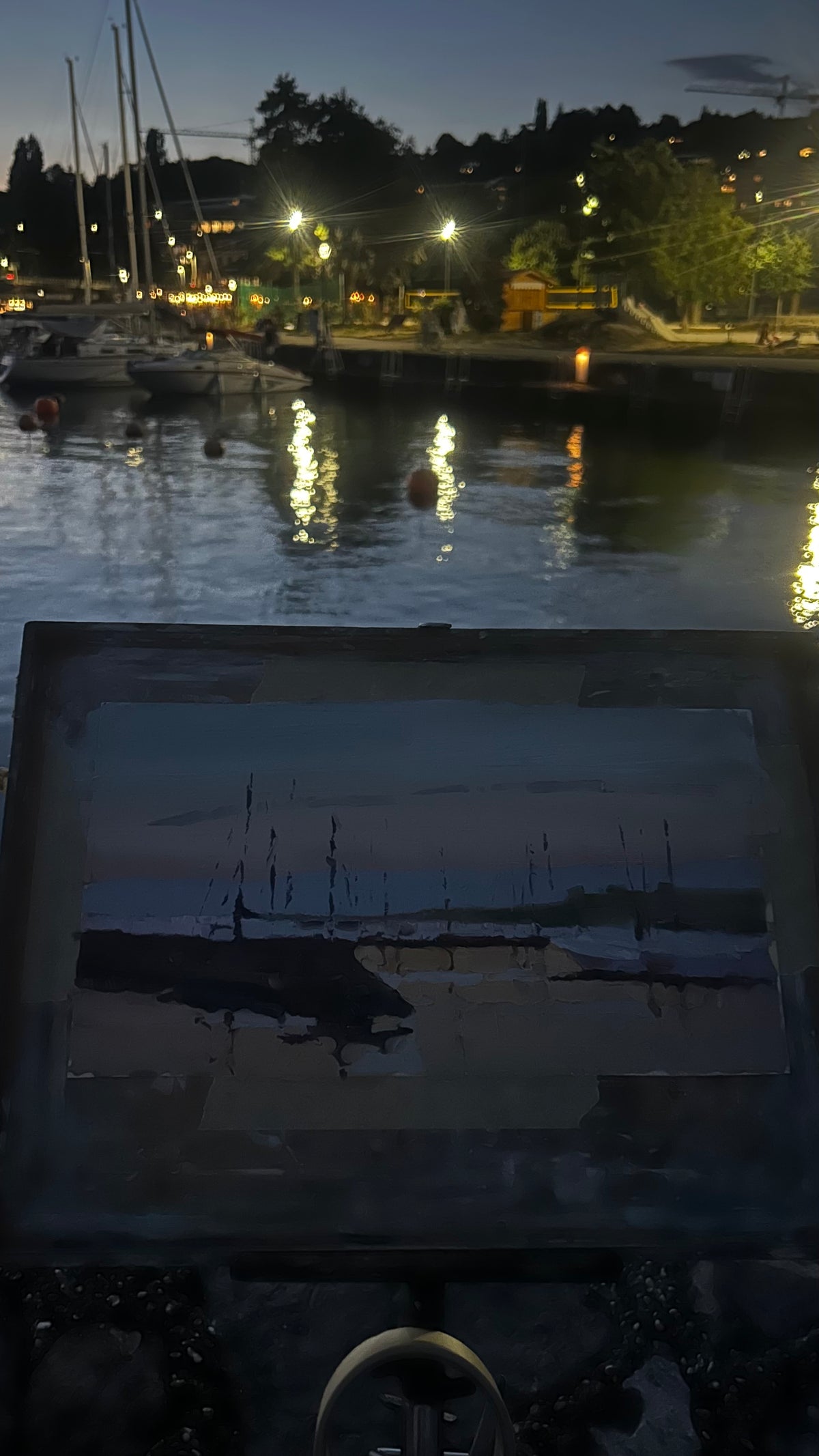 ! Lutry Port. Sunset. Summer light. 28.07.2026. 18.5x35 cm