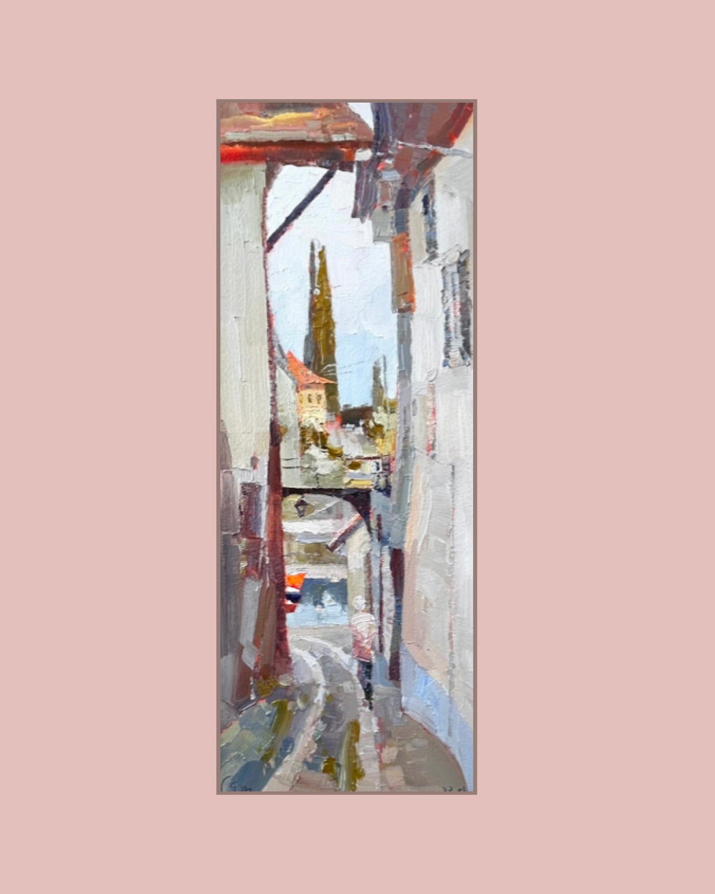 St. Saphorin, Straße am Gare (Bahnhof), 22.03.2026. 14x36 cm.