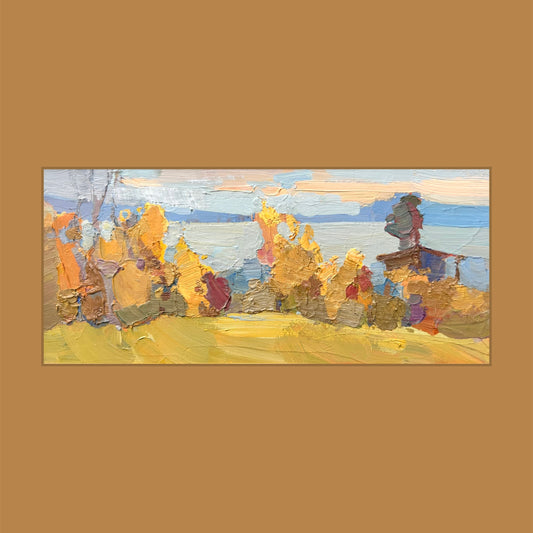 The autumn's colors from La Croix, Lutry. 18 November 2024. 9x21 cm