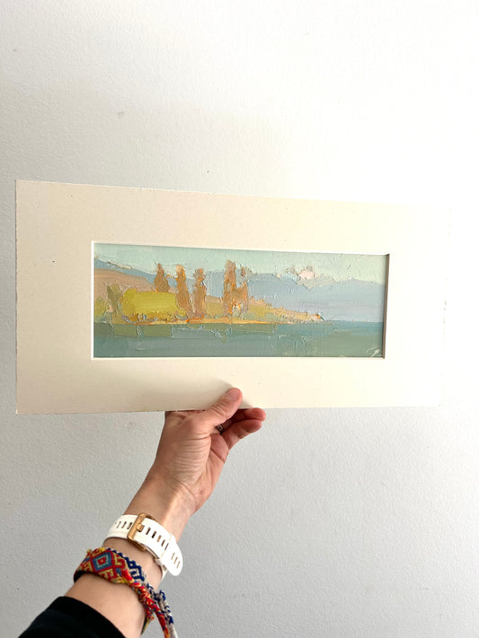 Winter colors at the sunset light, Lutry port. 15.01.2025. 10x27.5 cm