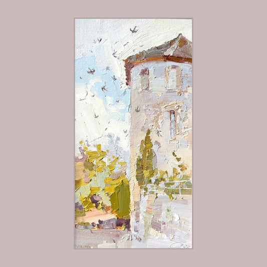 La Tour, hirondelles avant la pluie. 21.06.2025. 13.5x26.5