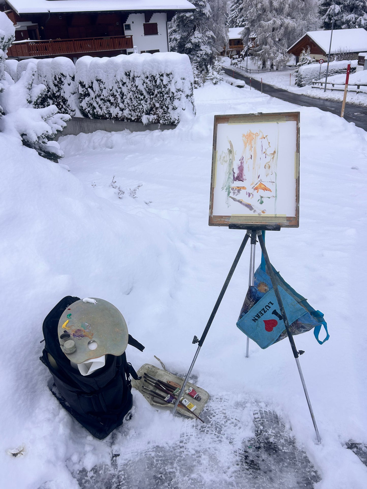 *November's snow in Villars. 21.11.2025. 25x17 cm