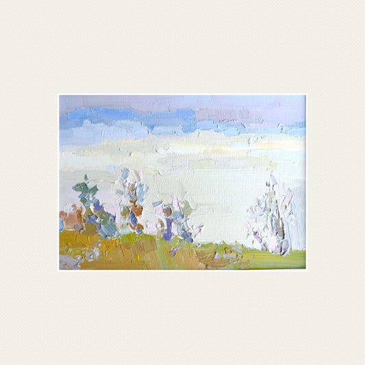 Winters yellow fog above Léman, from La Croix, Lutry. 17th December 2024. 13x18 cm