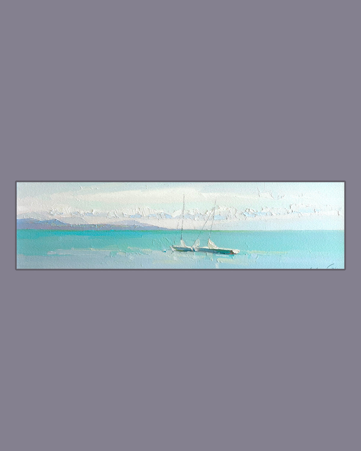 ! First summer day. Lutry. Two boats. 1.06.2026. 10x37 cm