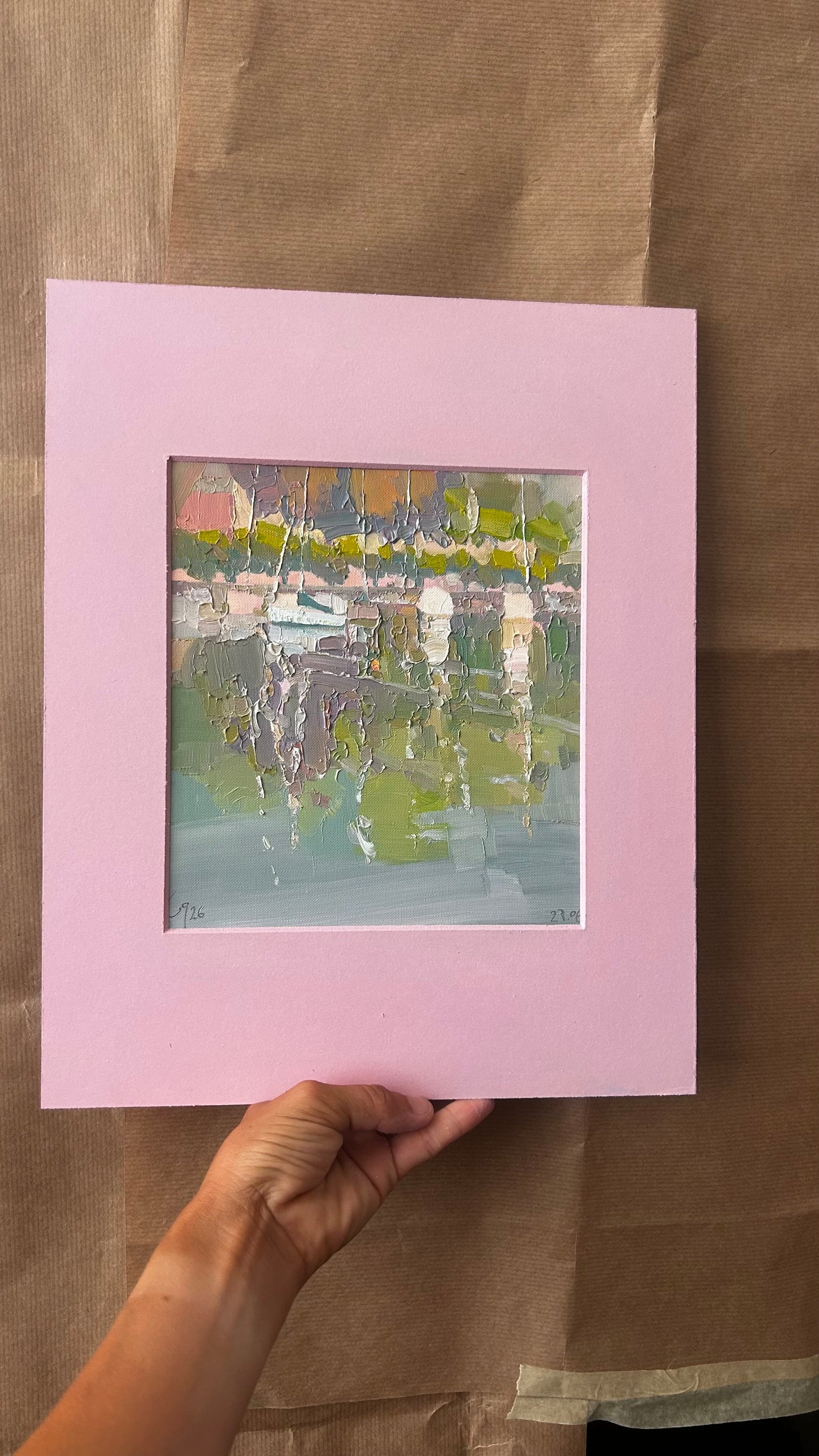!Water reflections in Lutry port. 27.06.2026. 18.5x20.5 cm