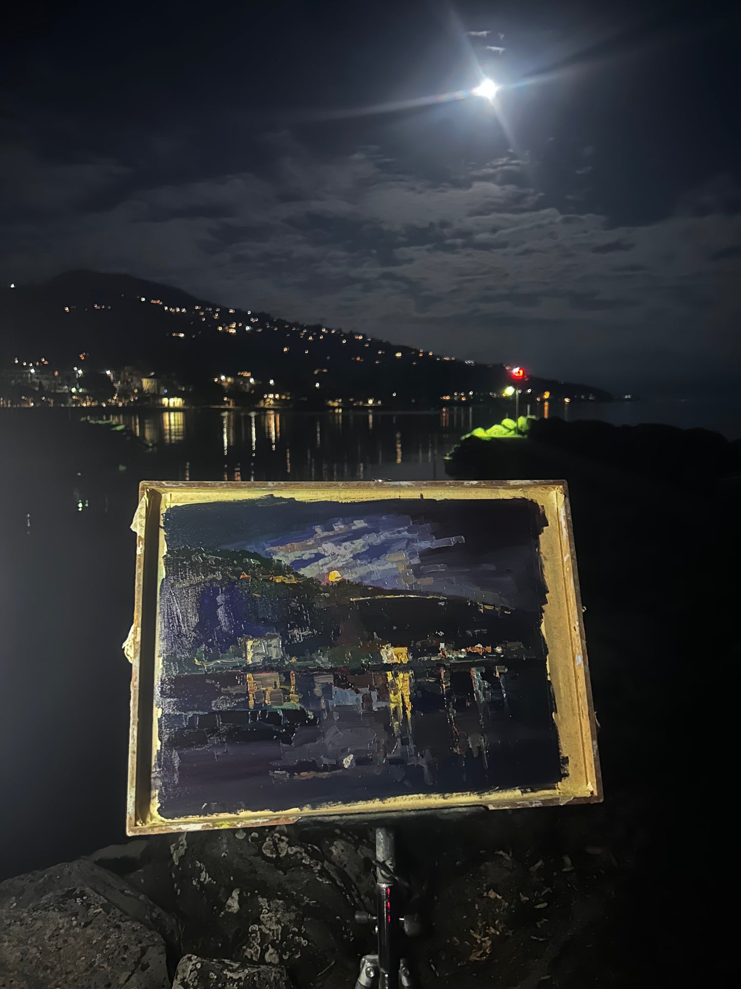 Vollmond in Lutry. LAVAUX. 03.03.2026. 26,5x36,5 cm