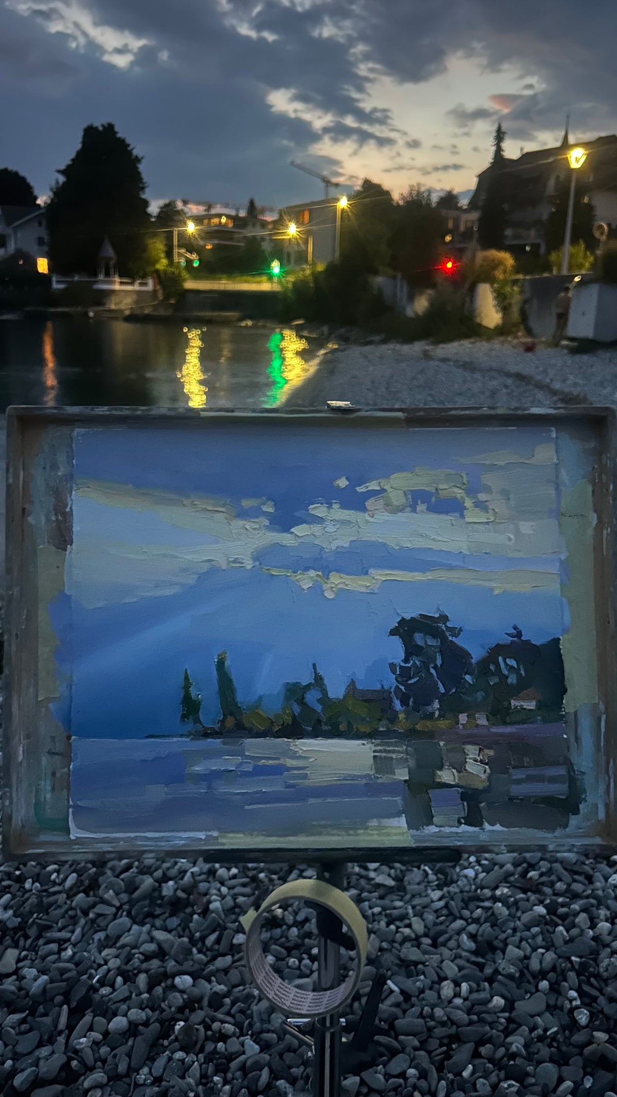 ! Sunset light. Lutry port. 17.08.2026. 28x34 cm