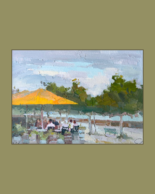 0 Just after the storm. Cafe de la Poste. Lutry. 21.07.2025. 14.5x20 cm.