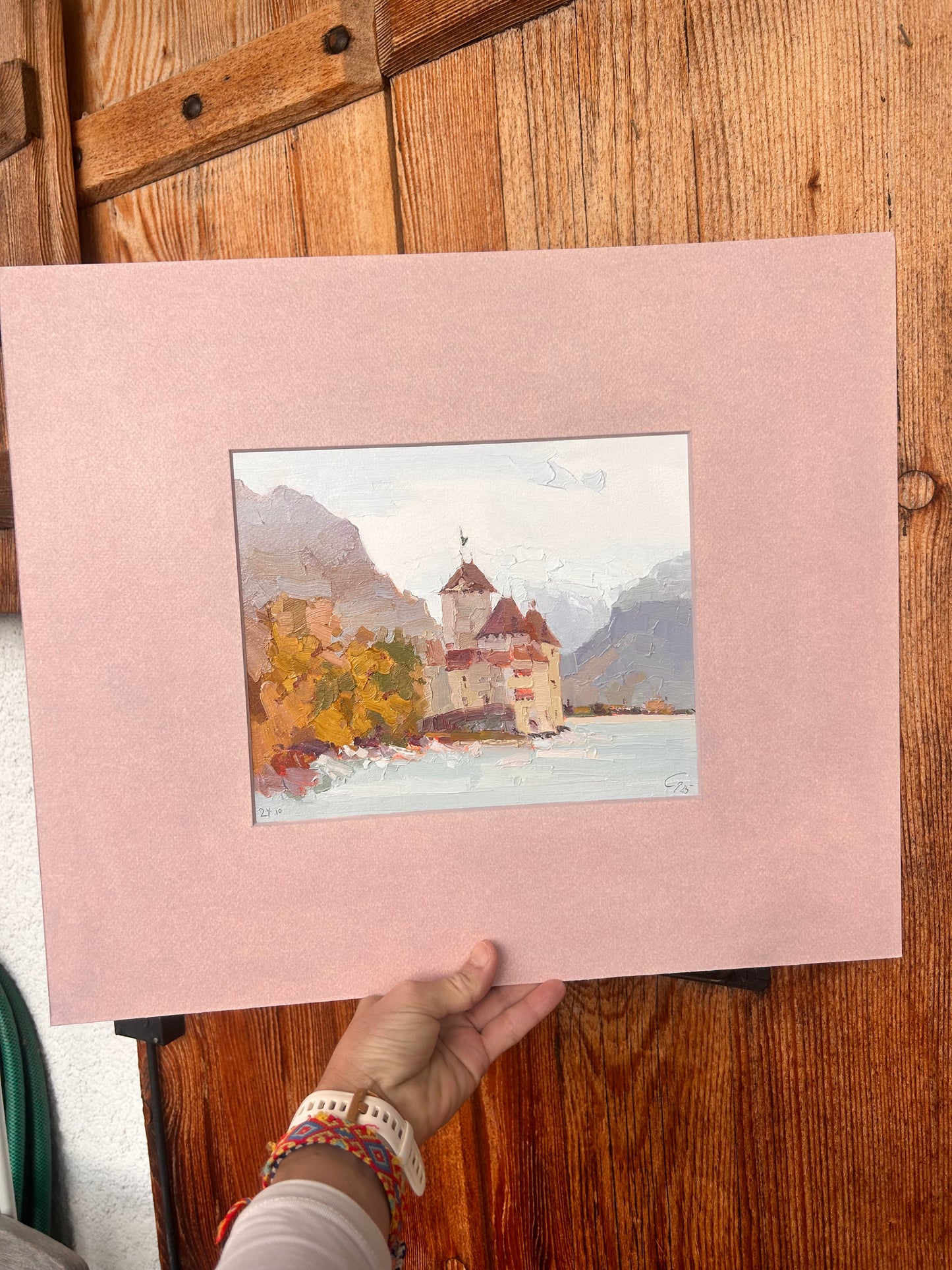 ! Chillon Castle, stormy lake Léman. 24.10.2025. 19x23 cm