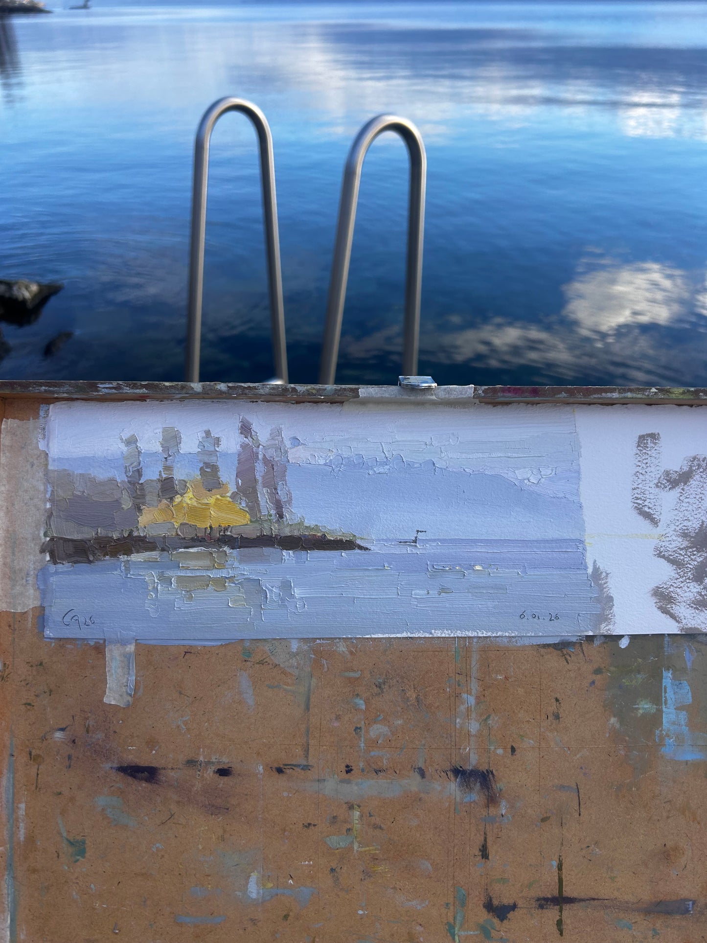 *Spring is soon! January 2026 in Lutry Port, 6.01.2026, 11x27 cm