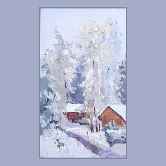 *November's snow in Villars. 21.11.2025. 25x17 cm