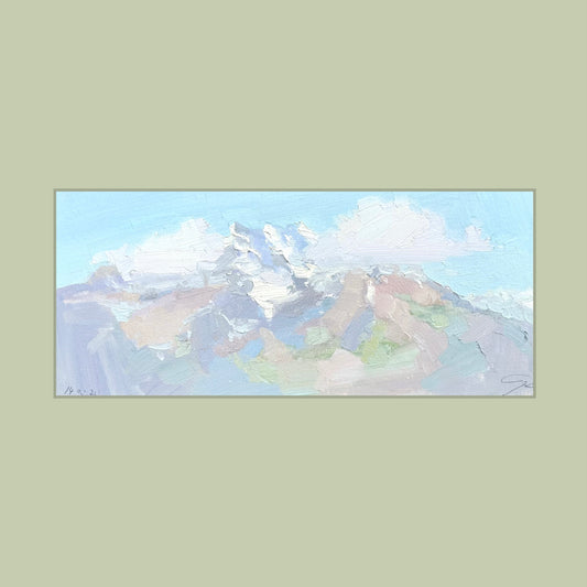 Spring snow from Villars-sur-Ollon, Chesières. 14.05.2025. 12x27 cm