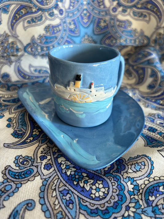 00_Cup#2, with plate, « Blue Léman » série