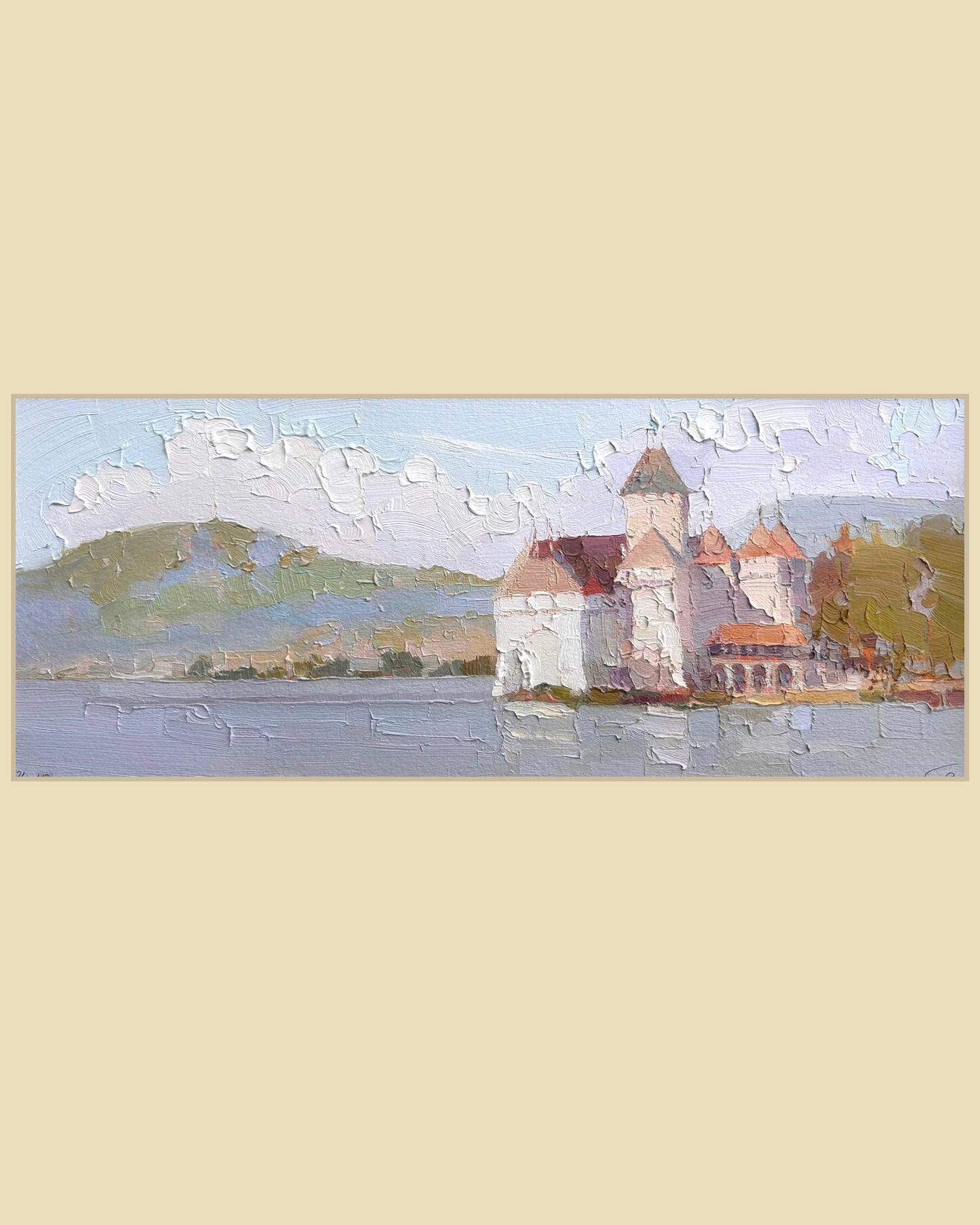 * Château Chillon, view from Villeneve, 24.10.2025. 12.5x31 cm