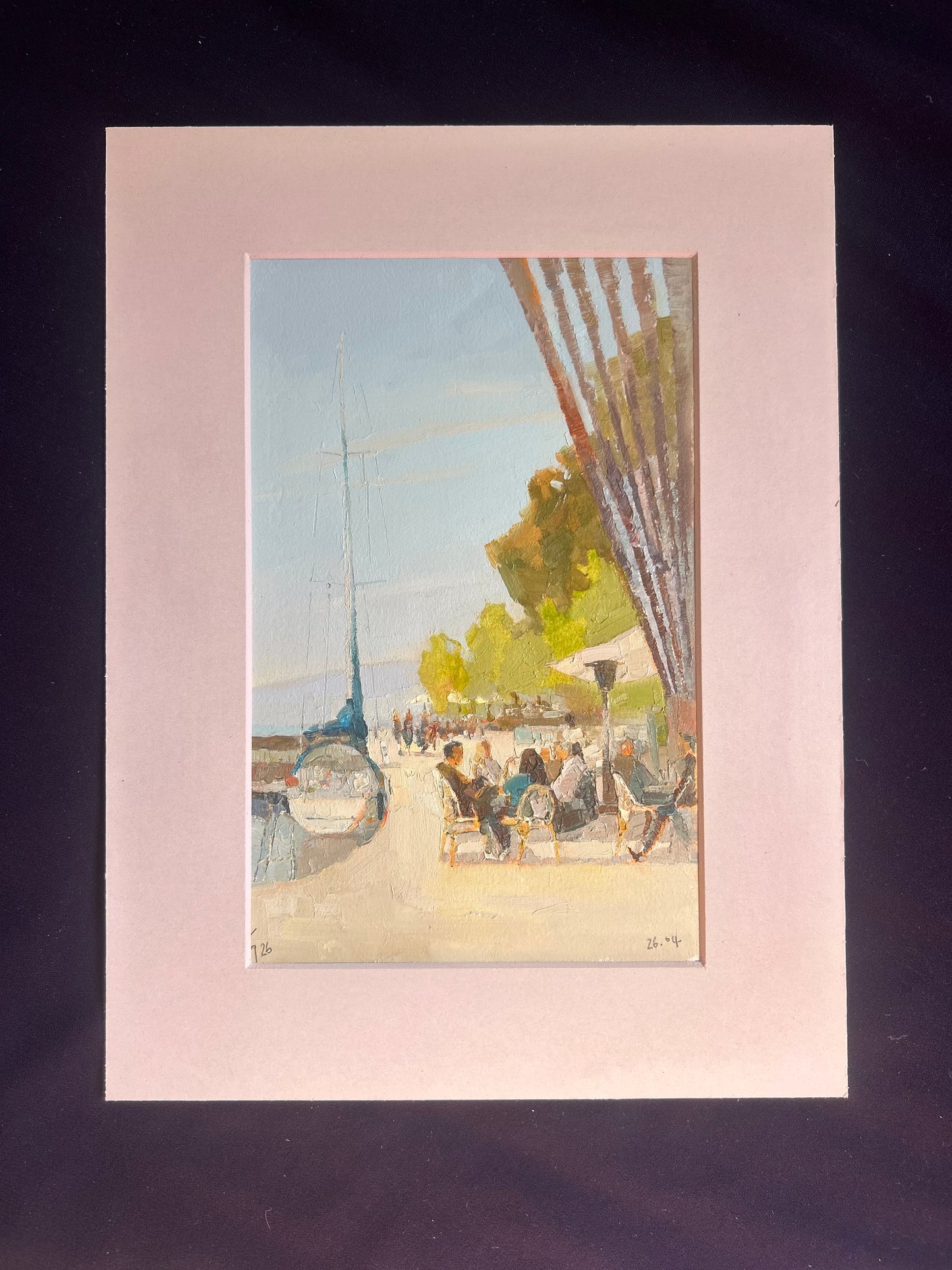 ! Cafe in Lutry Port, 26.04.2026, 19x30 cm.