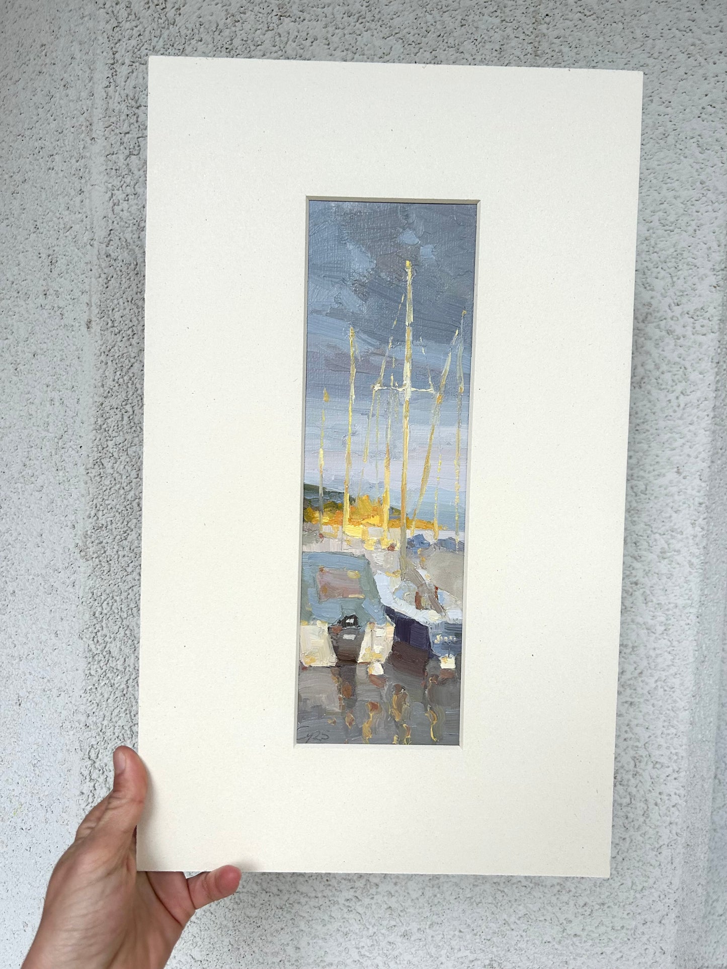 Summer, sunset light in Lutry port. 8.5x28