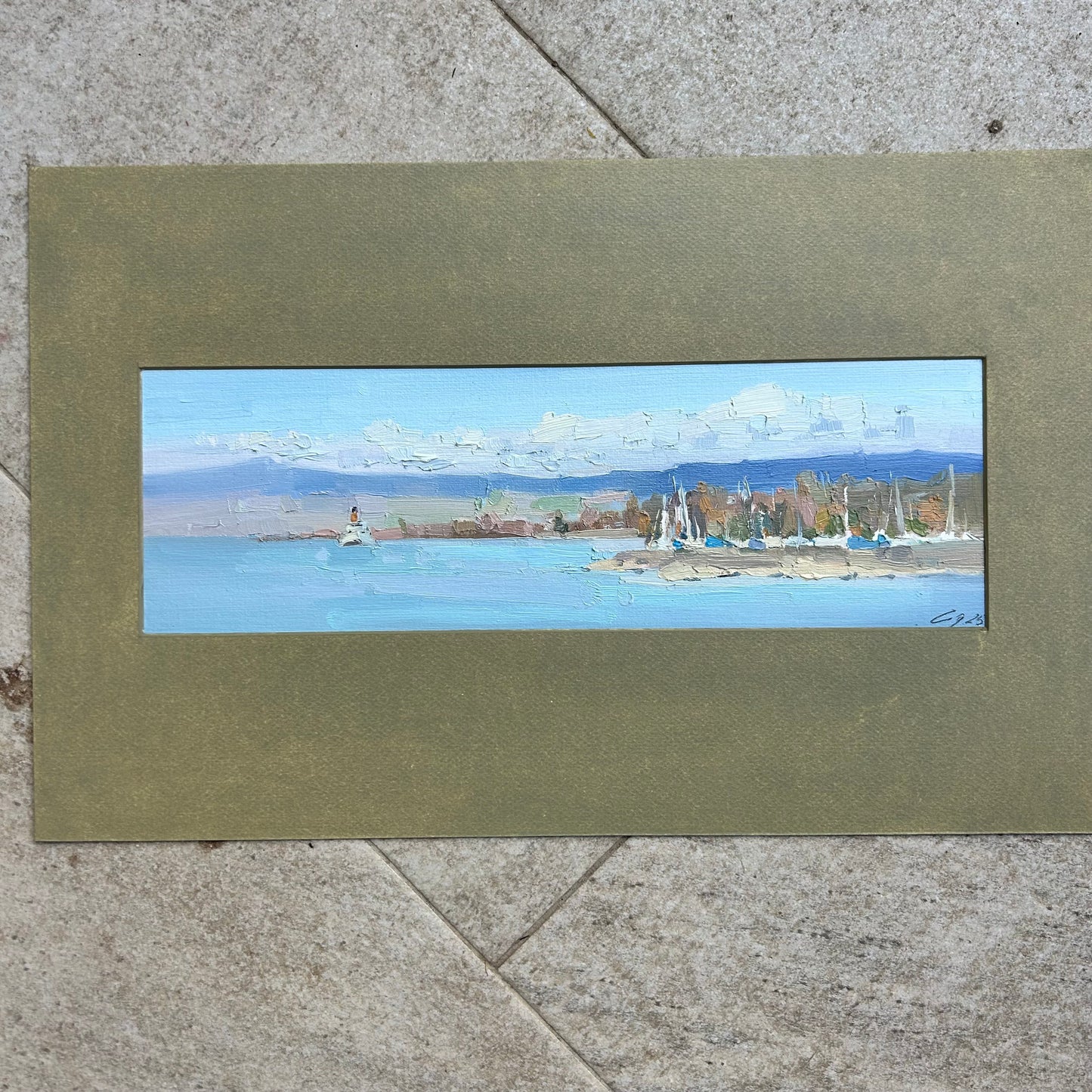 Clouds like sheeps above Léman and Belle Epoque. 23.03.2025. 12x37 cm