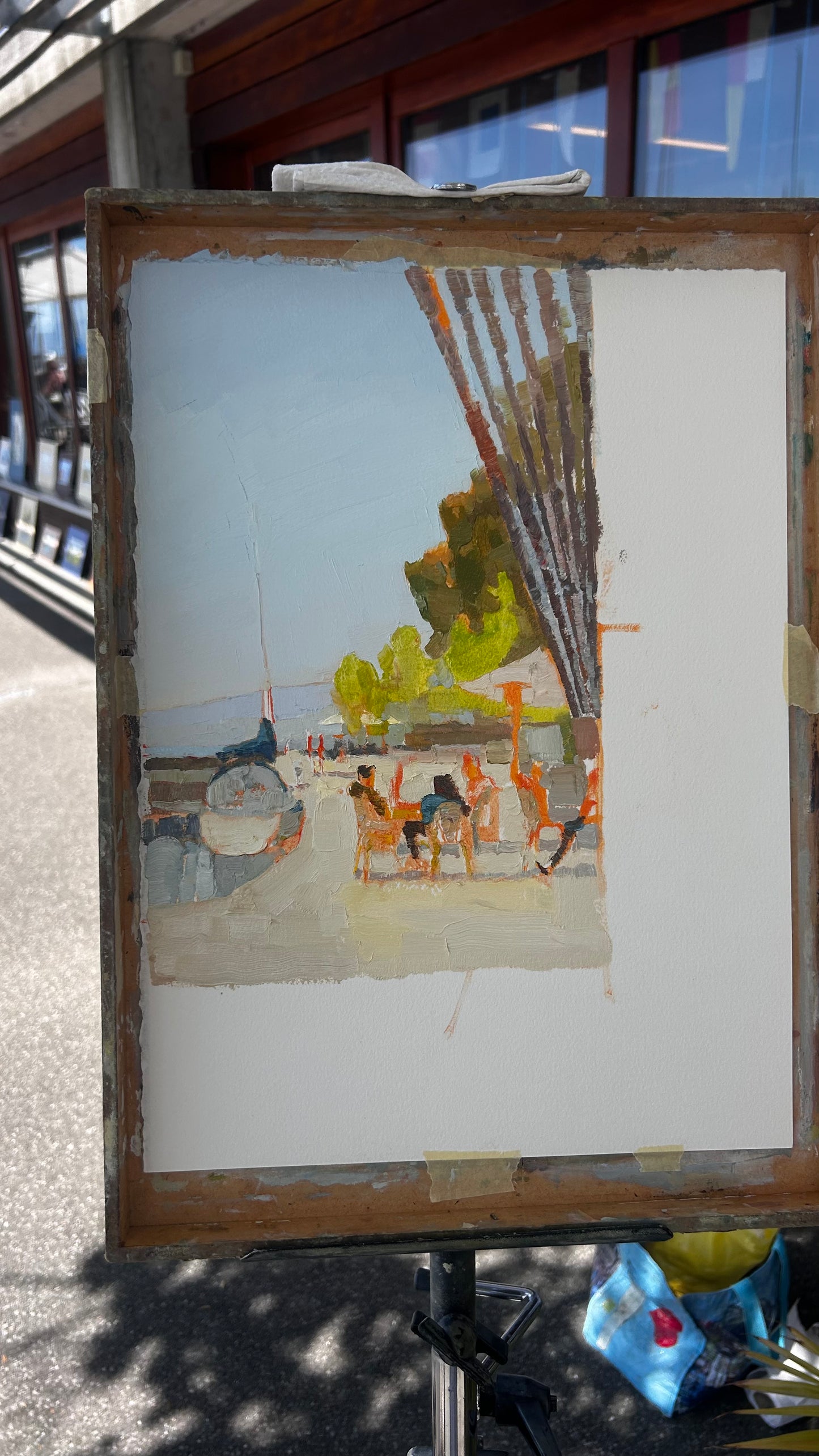 ! Cafe in Lutry Port, 26.04.2026, 19x30 cm.