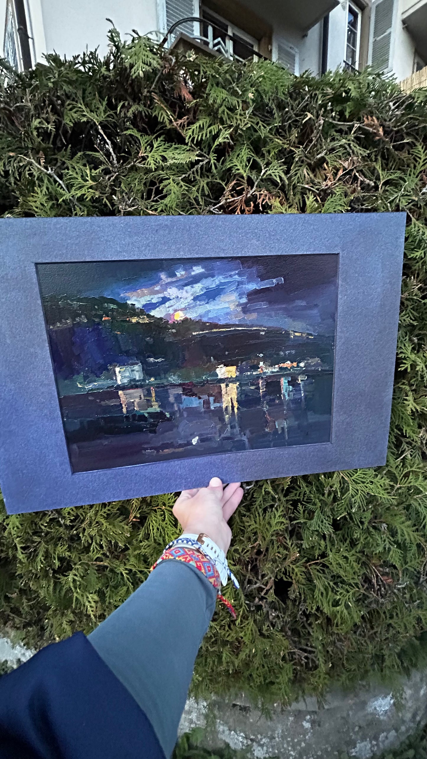Vollmond in Lutry. LAVAUX. 03.03.2026. 26,5x36,5 cm