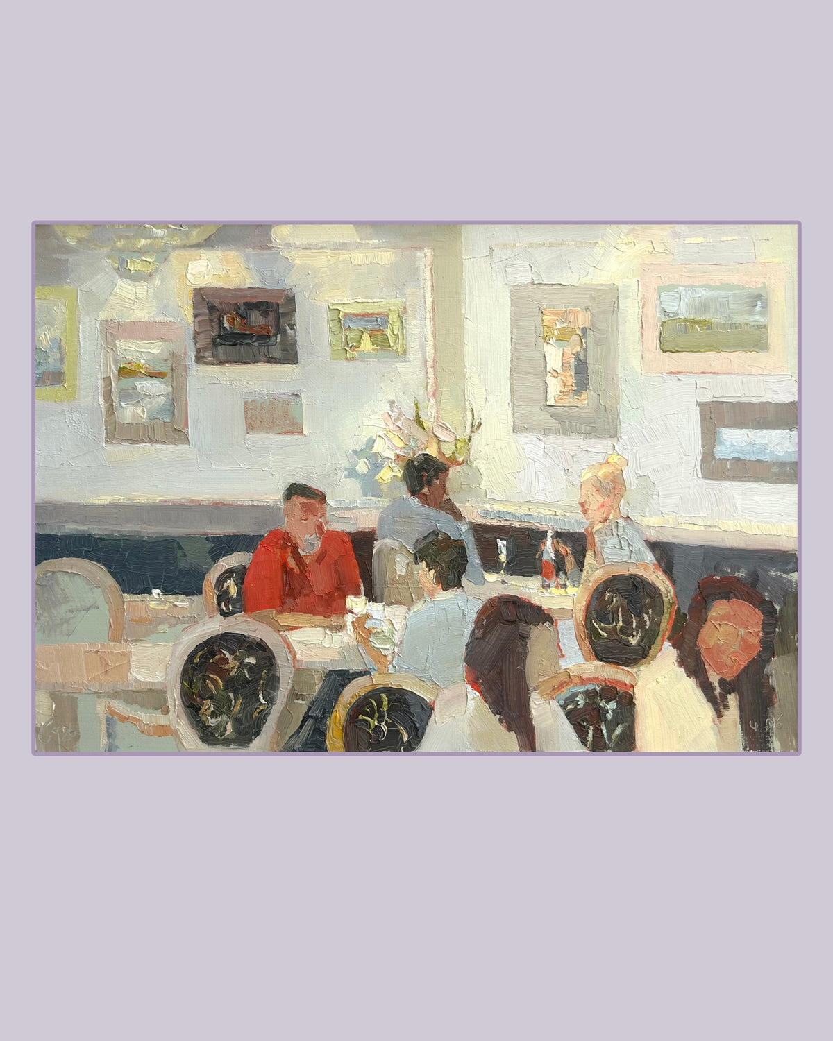 Café Vincent. Menschen und meine Gemälde. 4.06.2026. 26x36 cm.