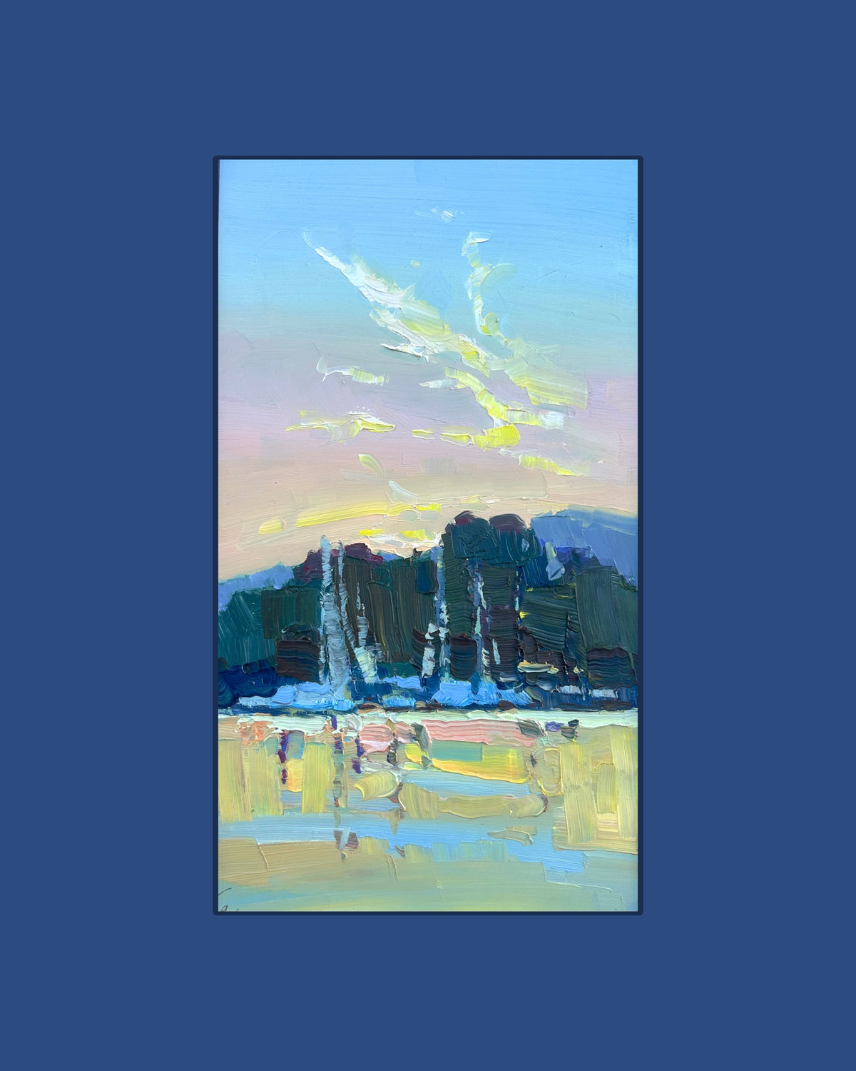 Sommerabendwolken über dem Hafen. Neuer Hafen, Lutry. August 2026. 19,5x34 cm
