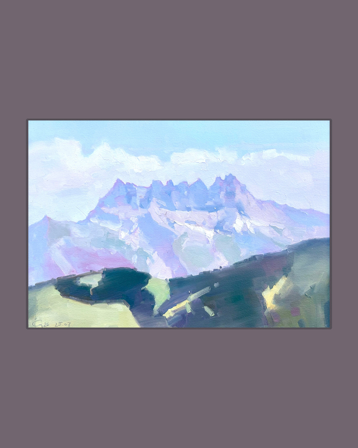 * Les Dents du Midi from Corbeau. 25.07.2026. 23x33.5 cm