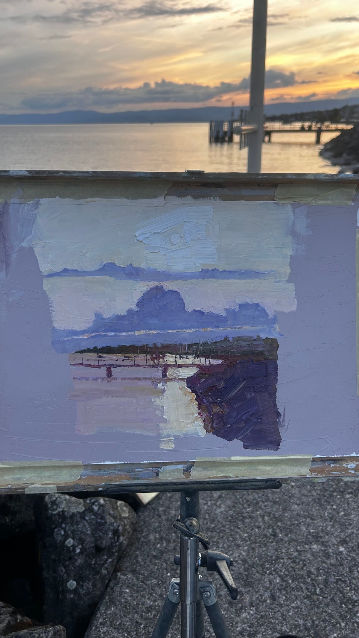 ! Spring sunset. Lutry. 9.05.2026. 20x22 cm