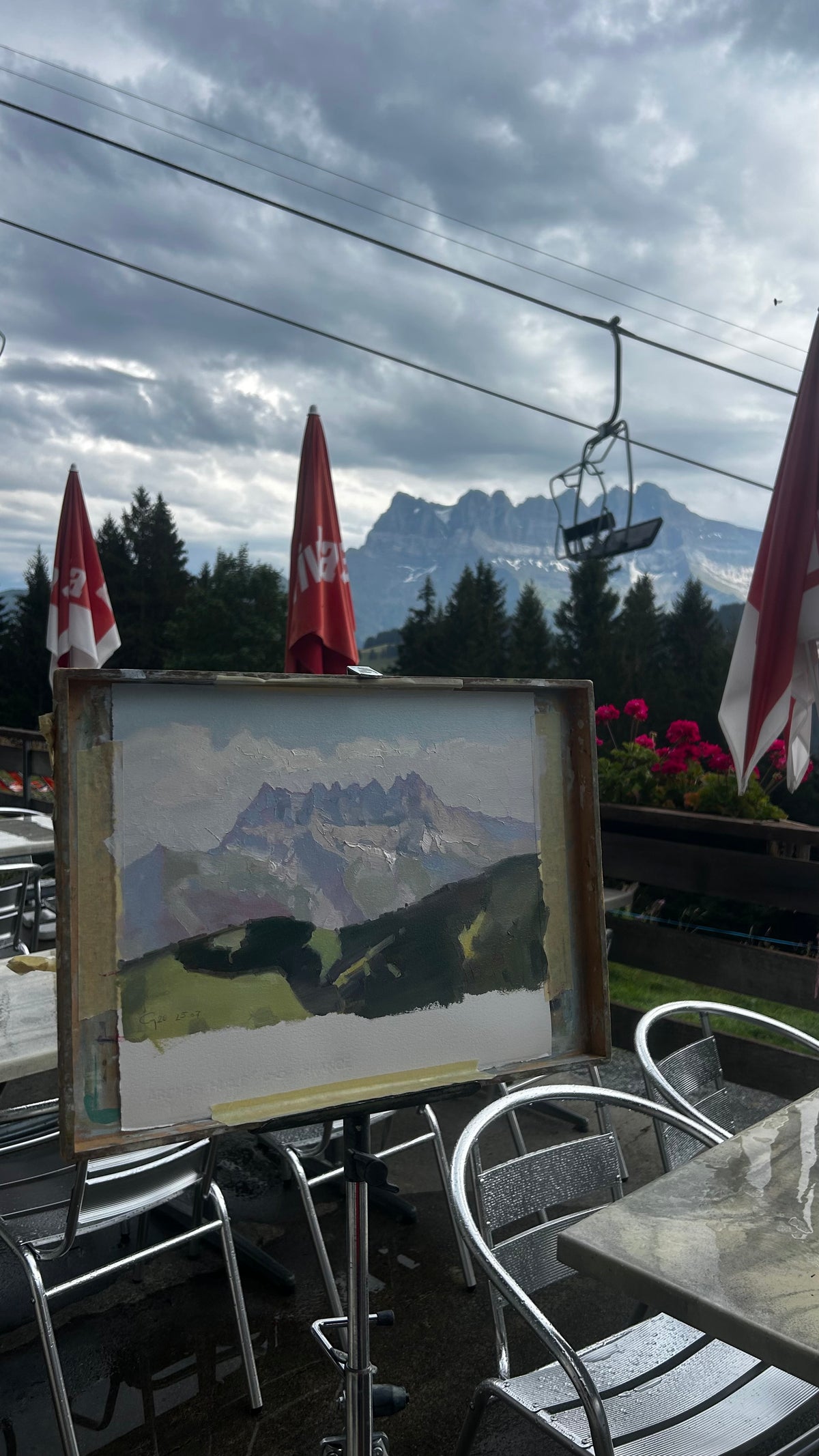 * Les Dents du Midi from Corbeau. 25.07.2026. 23x33.5 cm