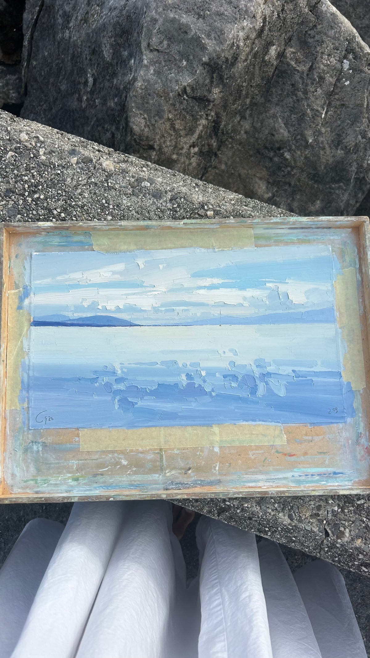 * Blue days. September Lutry Port. 2.09.2026. 19x35 cm
