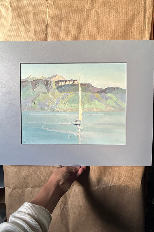 ! Dent D'Oche with boat. 27.07.2026. 26x33.5 cm