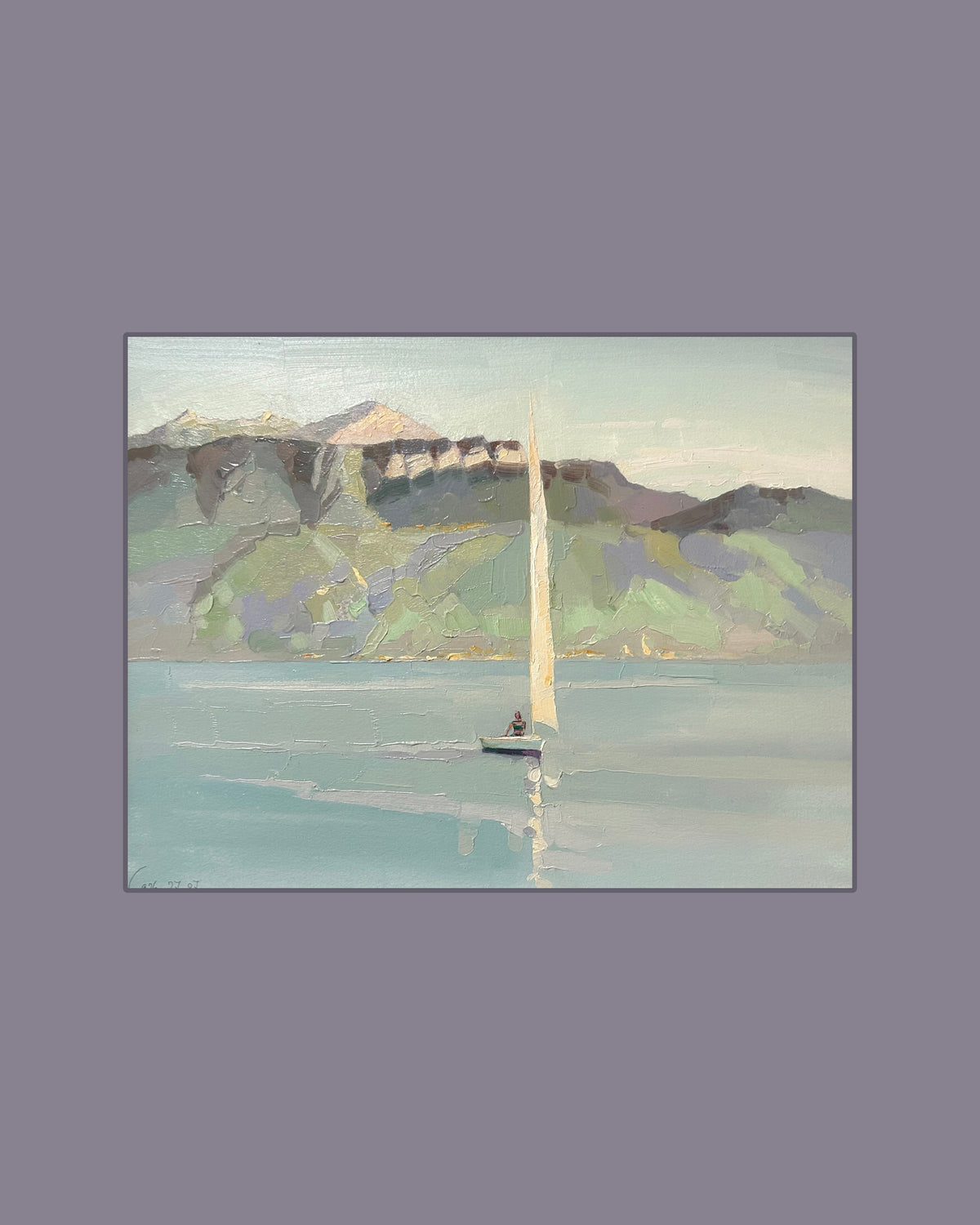 ! Dent D'Oche with boat. 27.07.2026. 26x33.5 cm
