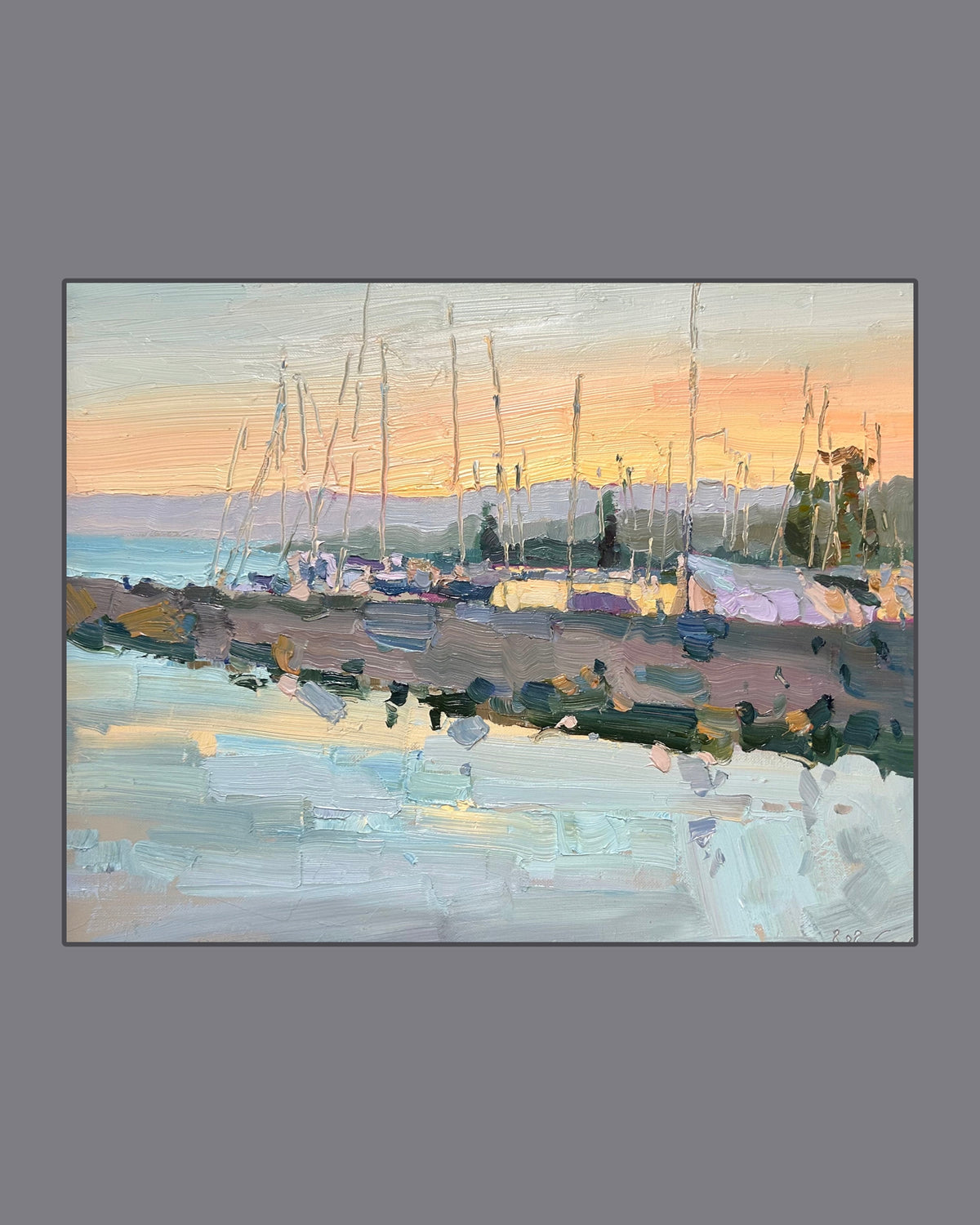 ! Sunset boats. Lutry Port. 8.08.2026. 26.5x34 cm
